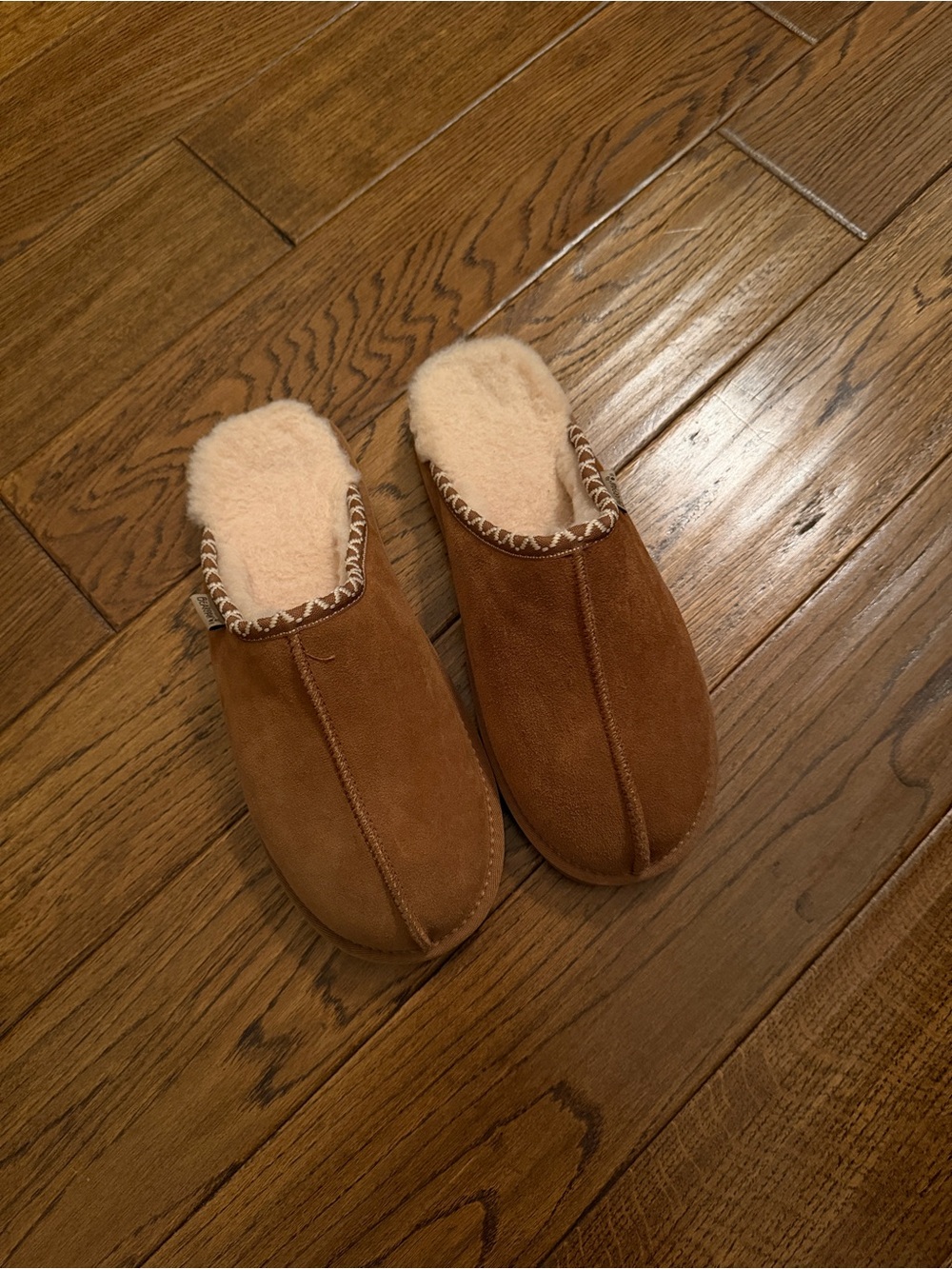 Bearpaw Cozy Suede Faux-Shearling Slip-On Slippers - Brown size 11-12